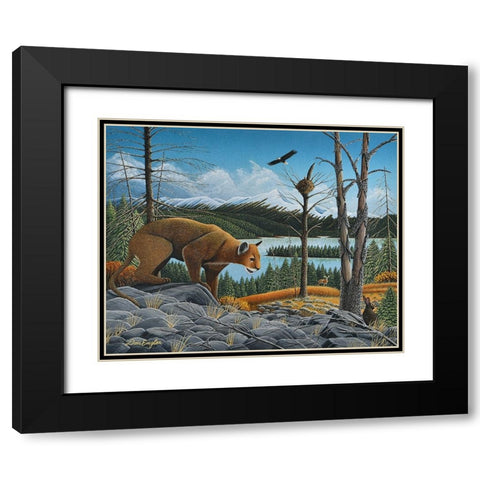 Stalking Prey Black Modern Wood Framed Art Print with Double Matting by Engler, Don