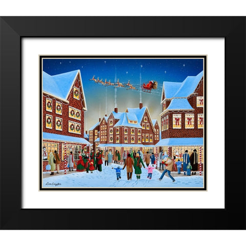 Christmas Town Black Modern Wood Framed Art Print with Double Matting by Engler, Don