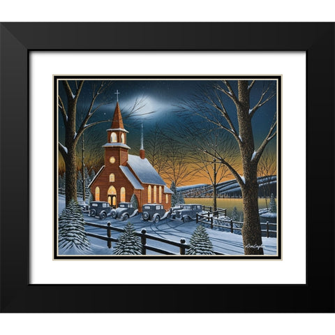 Midnight Clear Black Modern Wood Framed Art Print with Double Matting by Engler, Don