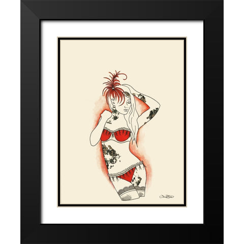 001ba Black Modern Wood Framed Art Print with Double Matting by Steel, Emma