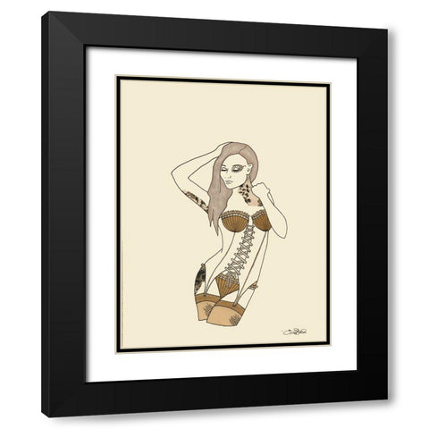 002ca Black Modern Wood Framed Art Print with Double Matting by Steel, Emma