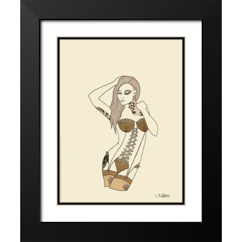 002ca Black Modern Wood Framed Art Print with Double Matting by Steel, Emma