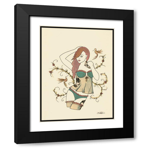 003ba Black Modern Wood Framed Art Print with Double Matting by Steel, Emma