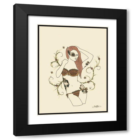 004ca Black Modern Wood Framed Art Print with Double Matting by Steel, Emma