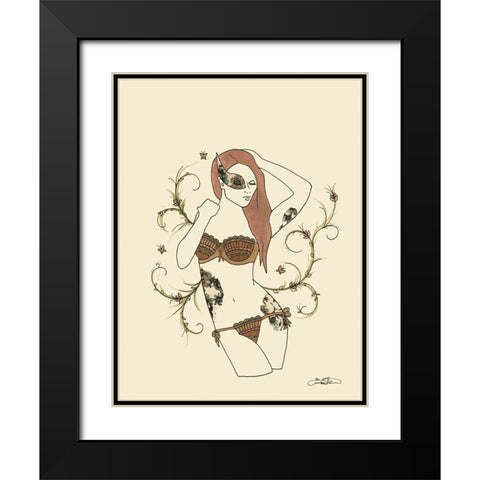 004ca Black Modern Wood Framed Art Print with Double Matting by Steel, Emma