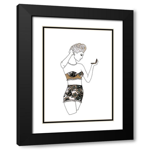 010a Black Modern Wood Framed Art Print with Double Matting by Steel, Emma