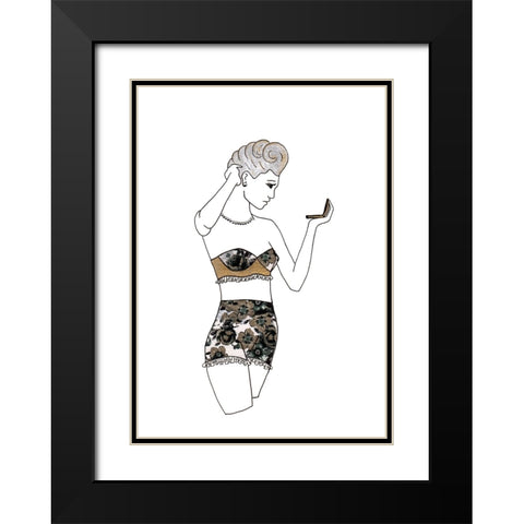 010a Black Modern Wood Framed Art Print with Double Matting by Steel, Emma