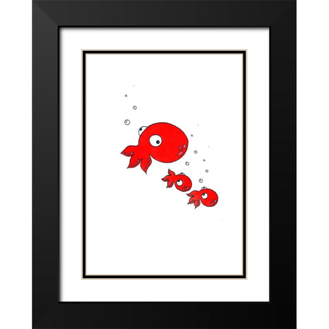 011a Black Modern Wood Framed Art Print with Double Matting by Steel, Emma