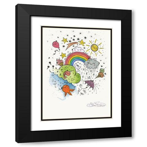 044a Black Modern Wood Framed Art Print with Double Matting by Steel, Emma