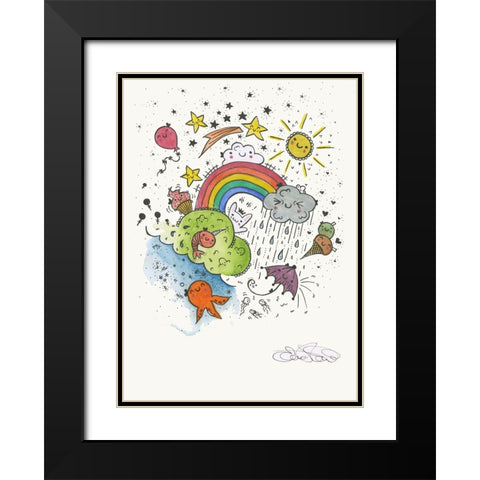 044a Black Modern Wood Framed Art Print with Double Matting by Steel, Emma