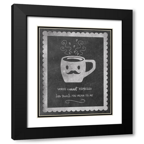 Face Coffee Black Modern Wood Framed Art Print with Double Matting by Clark, Erin