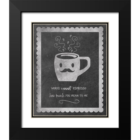 Face Coffee Black Modern Wood Framed Art Print with Double Matting by Clark, Erin
