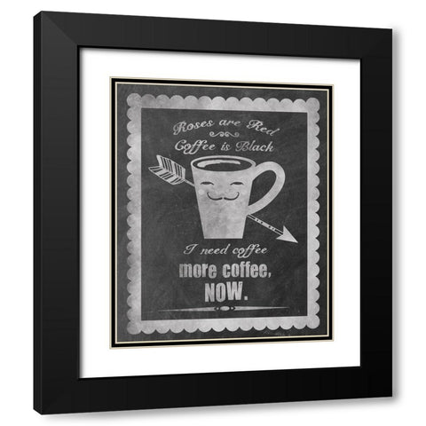 Roses Coffee Black Modern Wood Framed Art Print with Double Matting by Clark, Erin