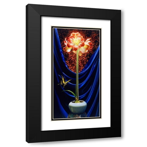 Mme Butterfly Black Modern Wood Framed Art Print with Double Matting by Chartier, Francois