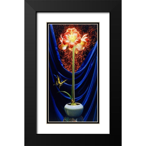 Mme Butterfly Black Modern Wood Framed Art Print with Double Matting by Chartier, Francois