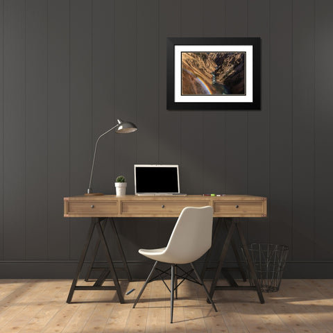 Brink of Lower Falls YNP Black Modern Wood Framed Art Print with Double Matting by Galloimages Online