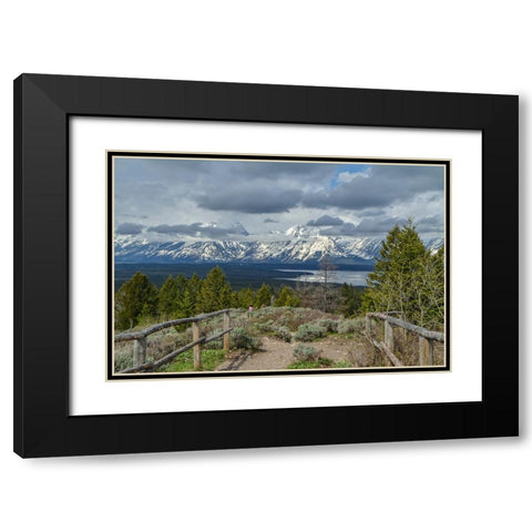 Jackson Lake Overlook GTNP Black Modern Wood Framed Art Print with Double Matting by Galloimages Online