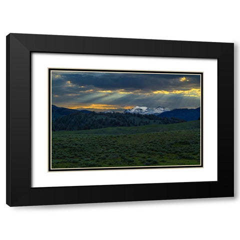 Lamar Valley Sunrise Black Modern Wood Framed Art Print with Double Matting by Galloimages Online