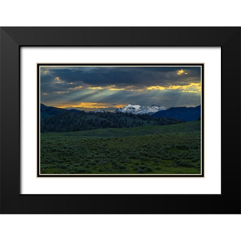 Lamar Valley Sunrise Black Modern Wood Framed Art Print with Double Matting by Galloimages Online