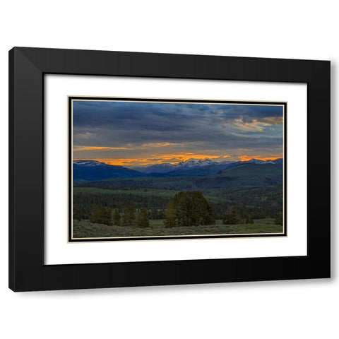 Yellowstone Sunrise Black Modern Wood Framed Art Print with Double Matting by Galloimages Online