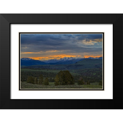 Yellowstone Sunrise Black Modern Wood Framed Art Print with Double Matting by Galloimages Online
