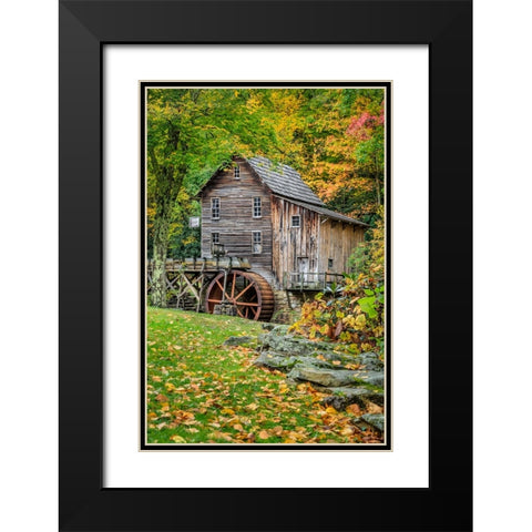 Grist Mill-Vert With Fg 1 Black Modern Wood Framed Art Print with Double Matting by Galloimages Online