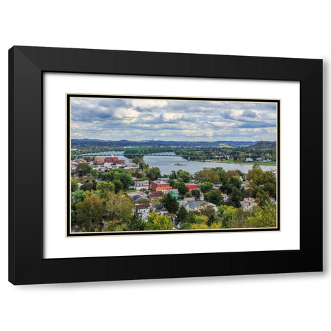 Marietta Oh And Ohio River Black Modern Wood Framed Art Print with Double Matting by Galloimages Online