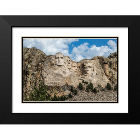 Mount Rushmore In Day Black Modern Wood Framed Art Print with Double Matting by Galloimages Online