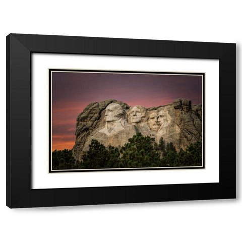 Mount Rushmore Black Modern Wood Framed Art Print with Double Matting by Galloimages Online