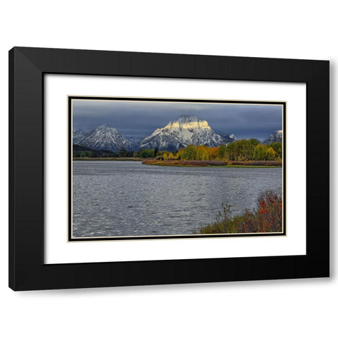 Oxbow Bend Band Of Light Black Modern Wood Framed Art Print with Double Matting by Galloimages Online