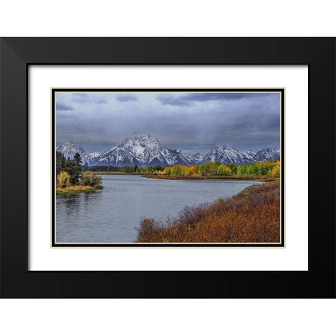 Oxbow Bend Fall 2013 Black Modern Wood Framed Art Print with Double Matting by Galloimages Online