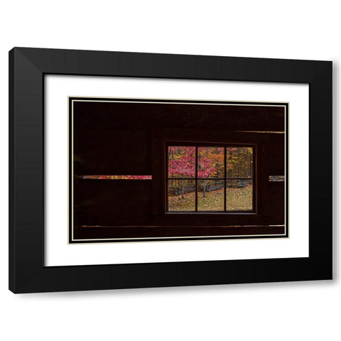 Roaring Fork Cabin Window Black Modern Wood Framed Art Print with Double Matting by Galloimages Online