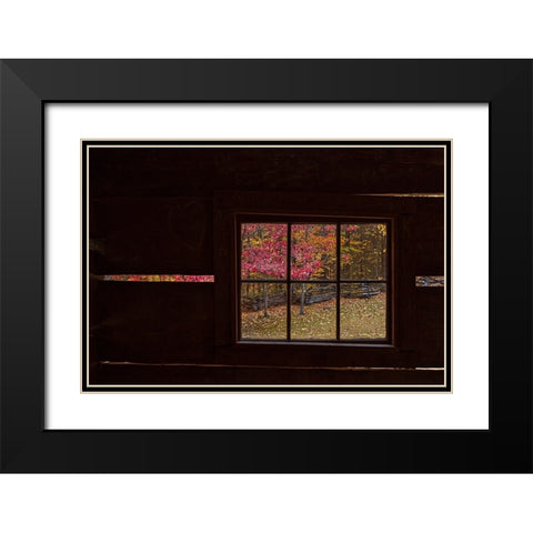 Roaring Fork Cabin Window Black Modern Wood Framed Art Print with Double Matting by Galloimages Online