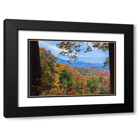 Window To The Smoky Mountains Black Modern Wood Framed Art Print with Double Matting by Galloimages Online