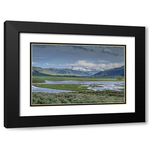 Lamar Valley (YNP) Black Modern Wood Framed Art Print with Double Matting by Galloimages Online