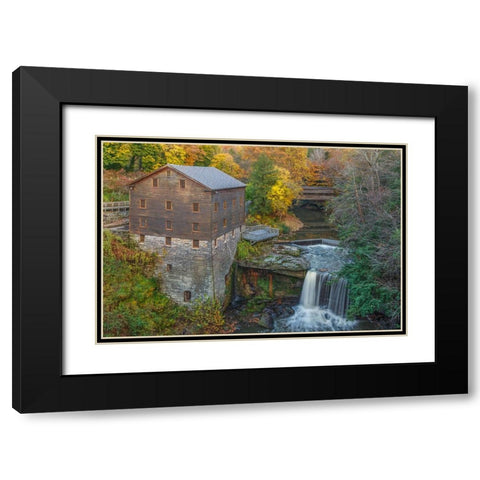 Lantermans Mill Black Modern Wood Framed Art Print with Double Matting by Galloimages Online