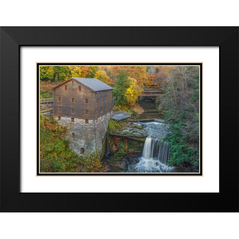 Lantermans Mill Black Modern Wood Framed Art Print with Double Matting by Galloimages Online