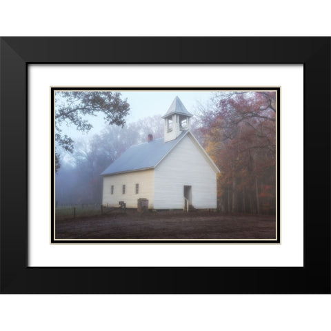 Primitive Baptist Church Fog Black Modern Wood Framed Art Print with Double Matting by Galloimages Online