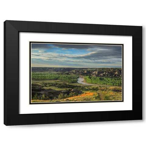 River Bend Overlook Black Modern Wood Framed Art Print with Double Matting by Galloimages Online