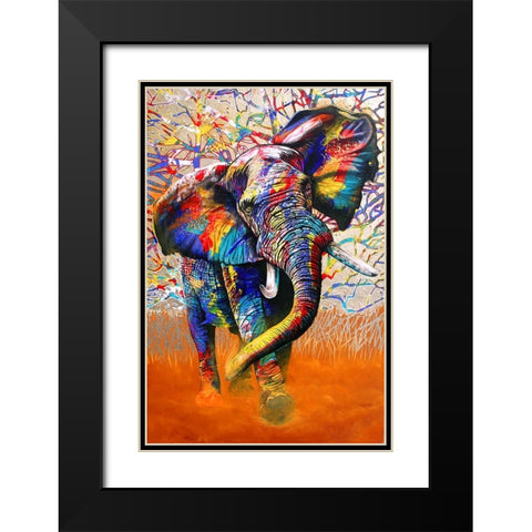 African Colours Black Modern Wood Framed Art Print with Double Matting by Stevenson, Graeme