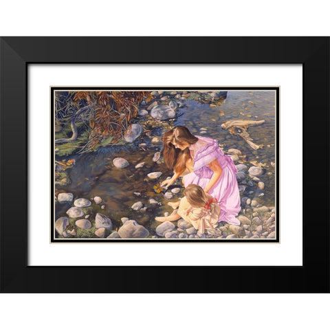 Age Of Innocence Black Modern Wood Framed Art Print with Double Matting by Stevenson, Graeme