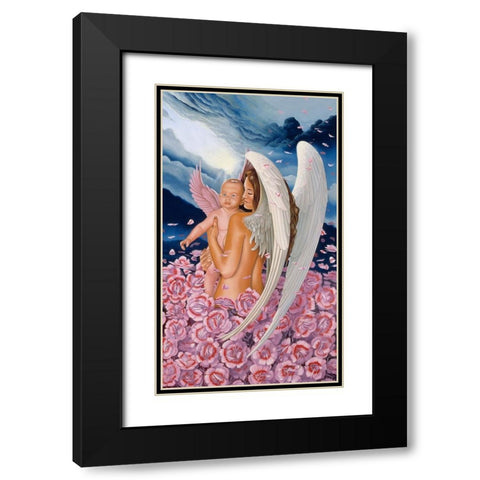 Angel Days Black Modern Wood Framed Art Print with Double Matting by Stevenson, Graeme