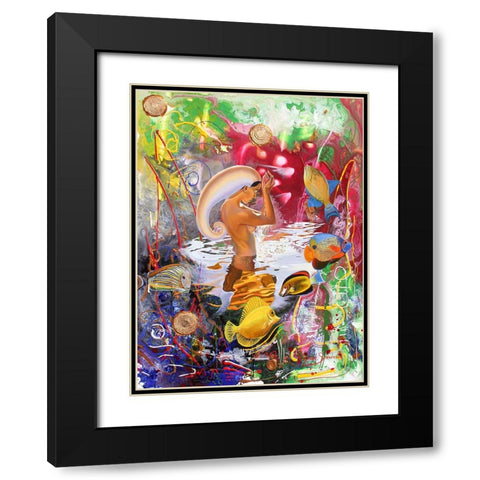 Aquarius Coming Black Modern Wood Framed Art Print with Double Matting by Stevenson, Graeme