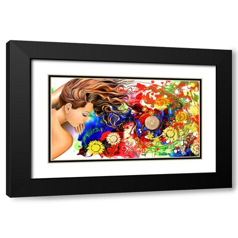 Asleep In The Garden Black Modern Wood Framed Art Print with Double Matting by Stevenson, Graeme