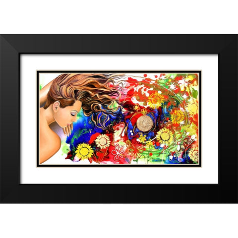 Asleep In The Garden Black Modern Wood Framed Art Print with Double Matting by Stevenson, Graeme