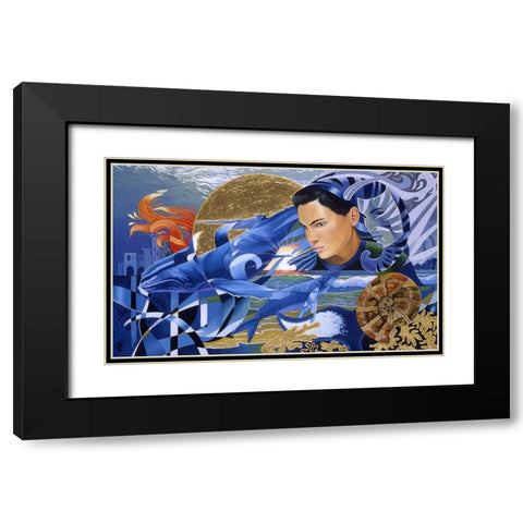 Atlantis Rising Black Modern Wood Framed Art Print with Double Matting by Stevenson, Graeme