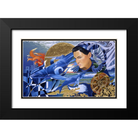 Atlantis Rising Black Modern Wood Framed Art Print with Double Matting by Stevenson, Graeme