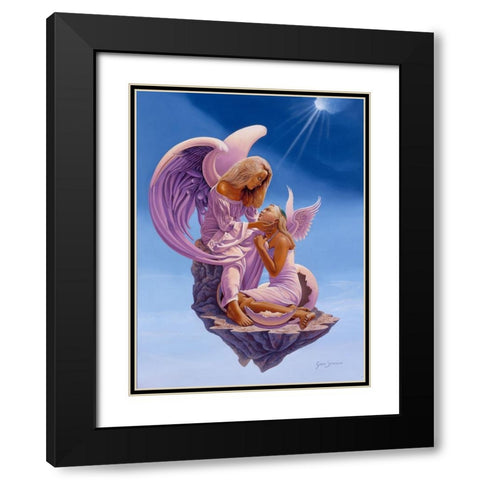 Birth Of An Angel Black Modern Wood Framed Art Print with Double Matting by Stevenson, Graeme