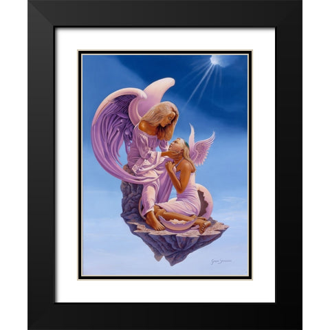 Birth Of An Angel Black Modern Wood Framed Art Print with Double Matting by Stevenson, Graeme