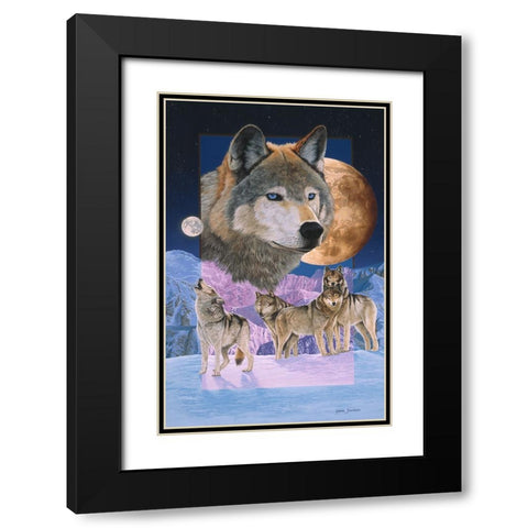 Blue Moon Black Modern Wood Framed Art Print with Double Matting by Stevenson, Graeme